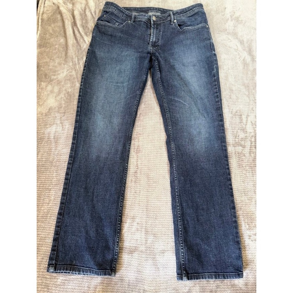 Buffalo David Bitton Jackson-X Straight Leg Jeans Mens 38x33 Dark Wash Stretch